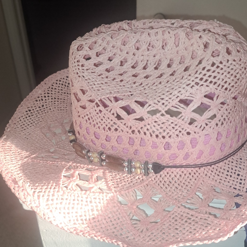 Pink Crochet Women's Cowboy Hat
